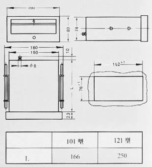矩形膜(mo)盒壓力(li)表外形(xing)尺寸