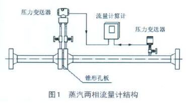 孔闆了(le)流量計蒸(zheng)汽兩相流(liu)量計結構(gou)