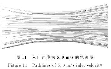 電磁(ci)流量(liang)計入(ru)口速(su)度爲(wei)5.0/s的軌(gui)迹圖(tu)
