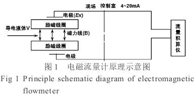 電磁流量(liang)計工作原(yuan)理圖