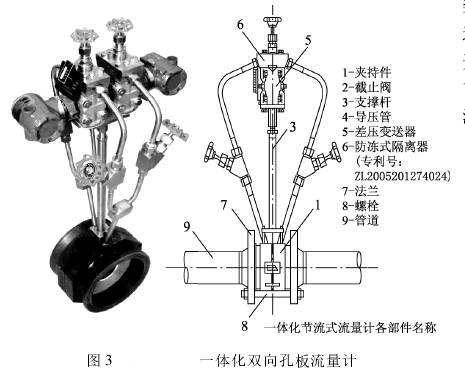 一(yi)體化(hua)雙向(xiang)孔闆(pan)流量(liang)計圖(tu)示
