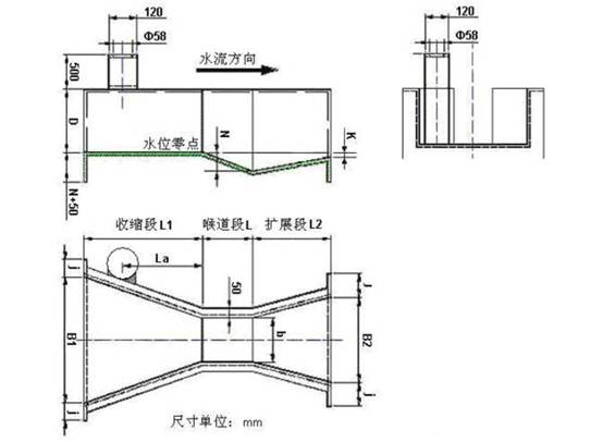 超聲波明(ming)渠流量計(ji)外形尺寸(cun)圖