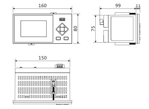 迷你型無(wu)紙記錄儀(yi)尺寸圖